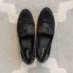 Nine West Calf Hair Flats with Black Stud Heel